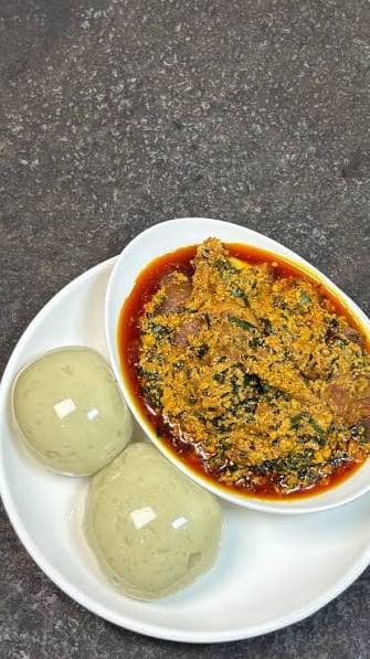 Egusi Soup with Pounded Yam